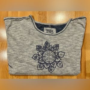 Life Is Good Gray Sweatshirt with Blue Graphic